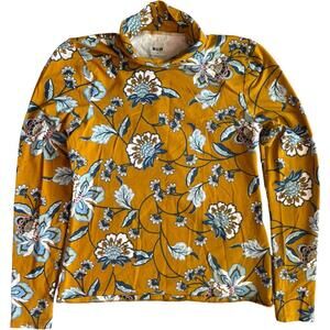 Maeve by Anthropologie Mustard Floral Turtleneck - Size S